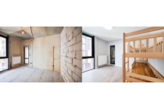create a professional virtual staging for real estate and apartment