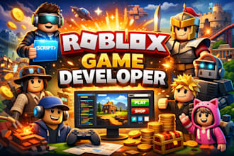 develop you a roblox game, map building assets and roblox scripter