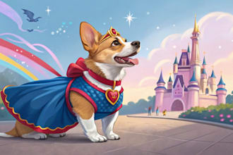 create amazing disney pet portrait