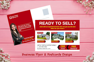 create a modern postcard, flyer and newspaper ad