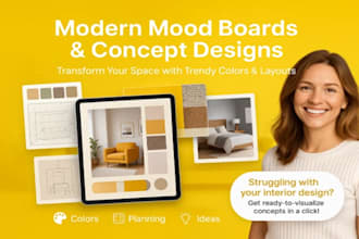 do modern mood boards and interior concept design