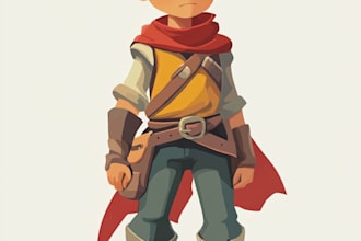 draw a 2d character design, 2d game character,