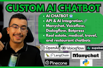 develop ai chatbot website with llm openai langchain manychat voiceflow pinecone