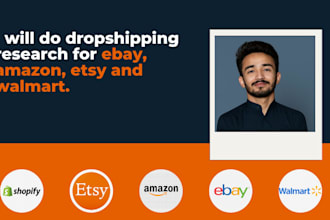 do dropshipping research for ebay, amazon, etsy and walmart