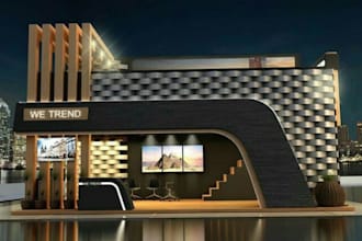 design and render food truck, motorhome, container, van, kiosk, booth, stall