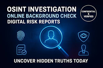 deliver osint investigation, online investigation, and digital risk reports