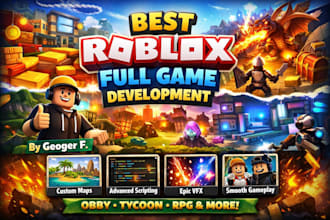 create roblox full game developments, vfx, roblox full game creation,roblox game