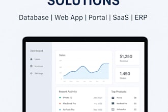develop online portal, web app, crm, database management system, saas, csm,erp