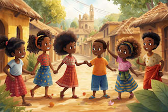 illustrate africa  america, storybook illustration, kdp bookcover, children book