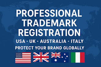 help to protect your brand through trademark registration in USA UK australia IT