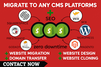 migrate clone wix woocommerce sqaurespace bigcommerce website to shopify