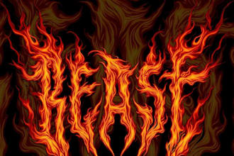 design a flaming style metal logo with extreme energy