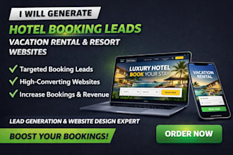 generate hotel booking leads guesthouse vacation rental resort center website