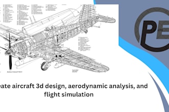 create aircraft 3d design, aerodynamic analysis, flight simulation