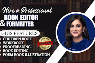 edit, proofread, format children book, picture book illustration workbook, poem