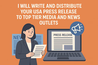 write and distribute your USA press release to top tier medias and news outlets