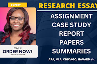 write accounting and finance research, analytics and management assigned