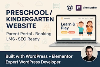 design preschool wordpress site with lms and parent portal