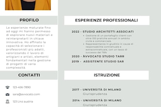 creero il tuo curriculum vitae moderno e professionale