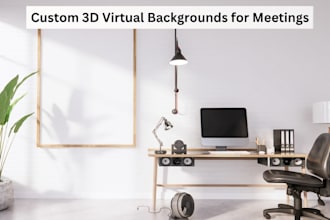 design zoom virtual backgrounds, office mockup, google meet, and microsoft teams