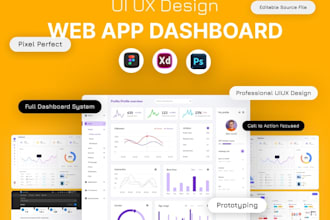 design a clean and functional dashboard or web app UI UX