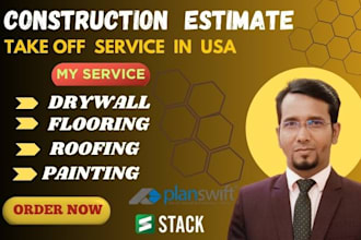 do cost estimate drywall flooring roofing  painting with planswift stack