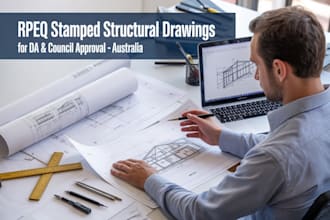 stamped structural drawings plan for rpeq au da approval