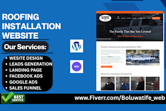 design roofing website gutter installation siding website hvac leads generation