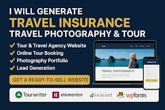 generate travel insurance travel photography tour  leads and wordpress website