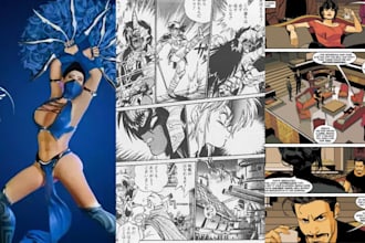 draw manga comic book page illustration graphic novel artist or webtoon anime