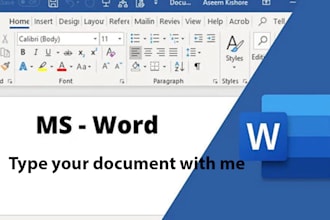 documents type in ms word or excel