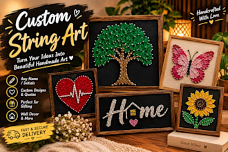 create a unique handmade string art design for you