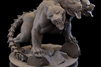 sculpt fantasy monsters,beast,widlife creatures,mythical sculpt 3d statue,figure