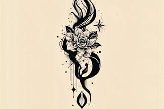 custom an abstract black tattoo design