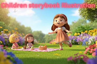 design children story book illustation, children storybook