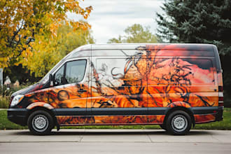 create professional car wrap and mockup for your vehicle