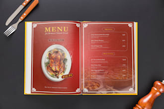design a professional food menu for your restaurant