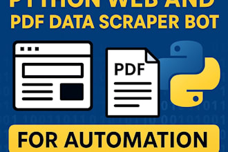 create a python web and PDF data scraper bot for automation