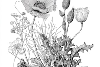 design  botanical illustrations of flowers or any plants