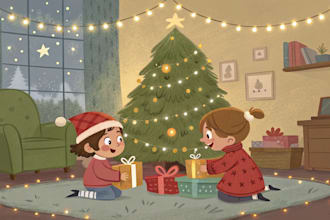 draw christmas kids book illustrations