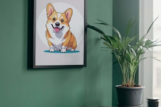 create custom pet portrait art and printable wall decor