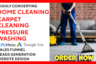 generate carpet cleaning home cleaning pressure washing leads and build website