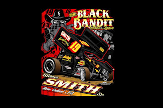 design high quality racing car logo with t shirt designs