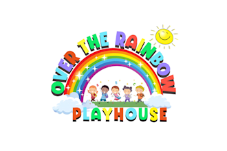 design minimalist childcare, daycare, kids play house and kindergarten logo