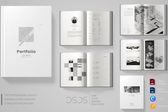 design pro business and architecture portfolio in indesign