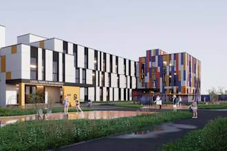 create 3d exterior visualization for your house or building
