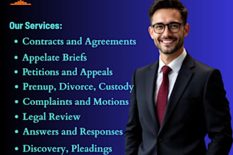 draft motions, appeals, complaints, prenups, briefs, nda