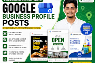 create fully SEO optimized gmb posts with keywords and custom images