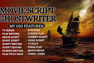 write movie script, TV series, sport script, synopsis, script writing