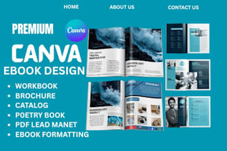canva ebook, magazine design, catalog, booklet, brochure, newsletter, workbook